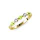 3 - Keva 3.00 mm Peridot and Diamond 5 Stone Wedding Band 