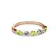 2 - Keva 3.00 mm Peridot and Diamond 5 Stone Wedding Band 