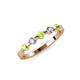 3 - Keva 3.00 mm Peridot and Diamond 5 Stone Wedding Band 