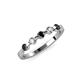 3 - Keva 3.00 mm Black and White Lab Grown Diamond 5 Stone Wedding Band 