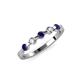 3 - Keva 3.00 mm Blue Sapphire and Diamond 5 Stone Wedding Band 