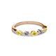2 - Keva 3.00 mm Yellow Sapphire and Diamond 5 Stone Wedding Band 
