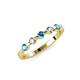 3 - Keva 3.00 mm London Blue Topaz and Diamond 5 Stone Wedding Band 