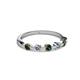 2 - Keva 3.00 mm Diamond and Lab Created Alexandrite 5 Stone Wedding Band 