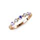 3 - Keva 3.00 mm Tanzanite and Lab Grown Diamond 5 Stone Wedding Band 