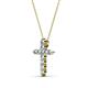 2 - Abella Petite Aquamarine and Diamond Cross Pendant 