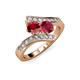3 - Eleni Ruby with Side Diamonds Bypass Ring 