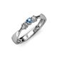 3 - Rylai Blue Topaz and Diamond Three Stone Engagement Ring 