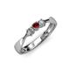3 - Rylai Red Garnet and Diamond Three Stone Engagement Ring 