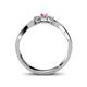 4 - Rylai Pink Sapphire and Diamond Three Stone Engagement Ring 