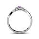 4 - Rylai Amethyst and Diamond Three Stone Engagement Ring 