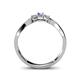 4 - Rylai Tanzanite and Diamond Three Stone Engagement Ring 