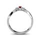 4 - Rylai Red Garnet and Diamond Three Stone Engagement Ring 