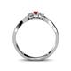 4 - Rylai Ruby and Diamond Three Stone Engagement Ring 