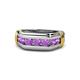 1 - Brad Round Amethyst 7 Stone Men Wedding Ring