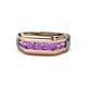 1 - Brad Round Amethyst 7 Stone Men Wedding Ring