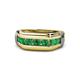 1 - Brad Round Emerald 7 Stone Men Wedding Ring