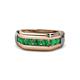 1 - Brad Round Emerald 7 Stone Men Wedding Ring