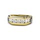 1 - Brad Round White Sapphire 7 Stone Men Wedding Ring