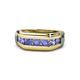 1 - Brad Round Tanzanite 7 Stone Men Wedding Ring