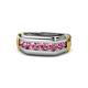 1 - Brad Round Pink Tourmaline 7 Stone Men Wedding Ring