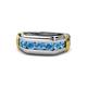 1 - Brad Round Blue Topaz 7 Stone Men Wedding Ring