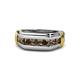 1 - Brad Round Smoky Quartz 7 Stone Men Wedding Ring