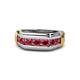 1 - Brad Round Ruby 7 Stone Men Wedding Ring
