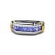1 - Brad Round Tanzanite 7 Stone Men Wedding Ring