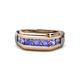 1 - Brad Round Tanzanite 7 Stone Men Wedding Ring