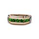 1 - Brad Round Green Garnet 7 Stone Men Wedding Ring