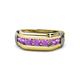 1 - Brad Round Amethyst 7 Stone Men Wedding Ring