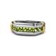 1 - Brad Round Peridot 7 Stone Men Wedding Ring