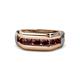 1 - Brad Round Red Garnet 7 Stone Men Wedding Ring