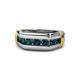 1 - Brad Round London Blue Topaz 7 Stone Men Wedding Ring