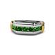 1 - Brad Round Green Garnet 7 Stone Men Wedding Ring