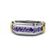 1 - Brad Round Iolite 7 Stone Men Wedding Ring