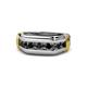 1 - Brad Round Black Diamond 7 Stone Men Wedding Ring