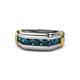 1 - Brad Round Blue Diamond 7 Stone Men Wedding Ring