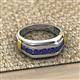 3 - Brad Round Blue Sapphire 7 Stone Men Wedding Ring