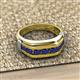 3 - Brad Round Blue Sapphire 7 Stone Men Wedding Ring