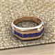 3 - Brad Round Blue Sapphire 7 Stone Men Wedding Ring
