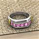 3 - Brad Round Pink Sapphire 7 Stone Men Wedding Ring