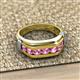 3 - Brad Round Pink Sapphire 7 Stone Men Wedding Ring