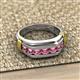 3 - Brad Round Pink Tourmaline 7 Stone Men Wedding Ring