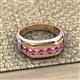 3 - Brad Round Pink Tourmaline 7 Stone Men Wedding Ring