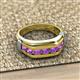 3 - Brad Round Amethyst 7 Stone Men Wedding Ring