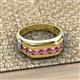 3 - Brad Round Pink Tourmaline 7 Stone Men Wedding Ring