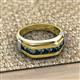 3 - Brad Round Blue Diamond 7 Stone Men Wedding Ring