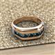 3 - Brad Round Blue Diamond 7 Stone Men Wedding Ring